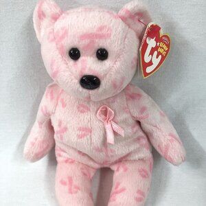 2007 TY Original Beanie Baby - SUPPORT the Bear (Breast Cancer Awareness Bear)